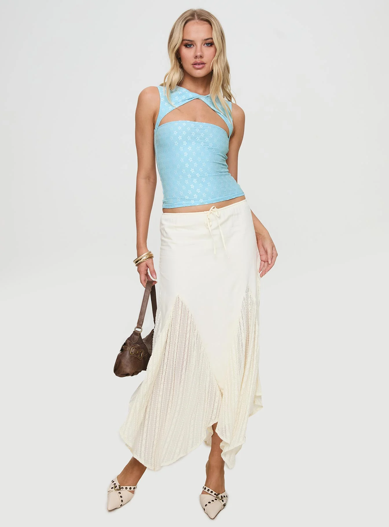 Martiney Twisted Tank Top Blue