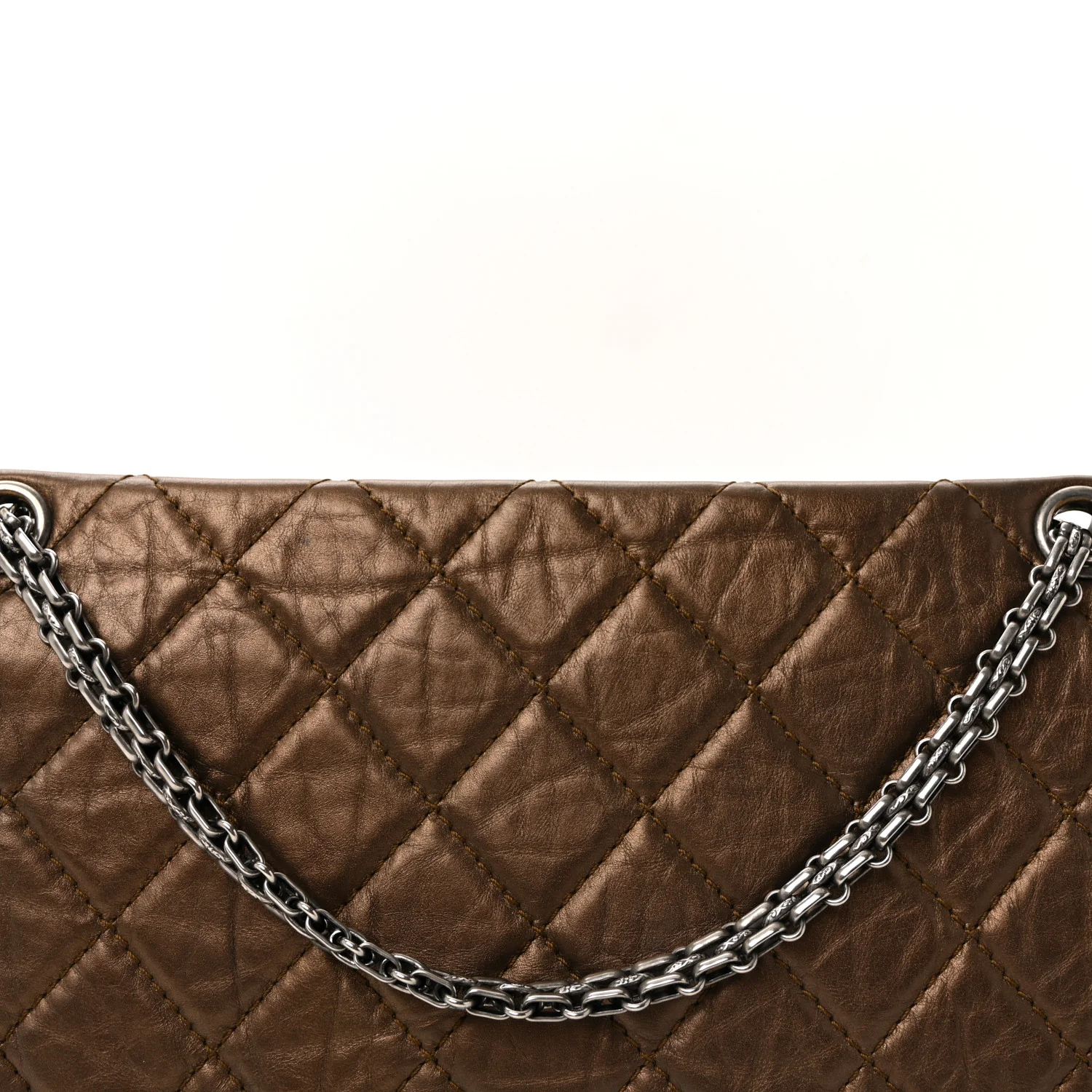 Metallic Aged Calfskin Quilted 2.55 Reissue 227 Flap Bronze - Top Club
