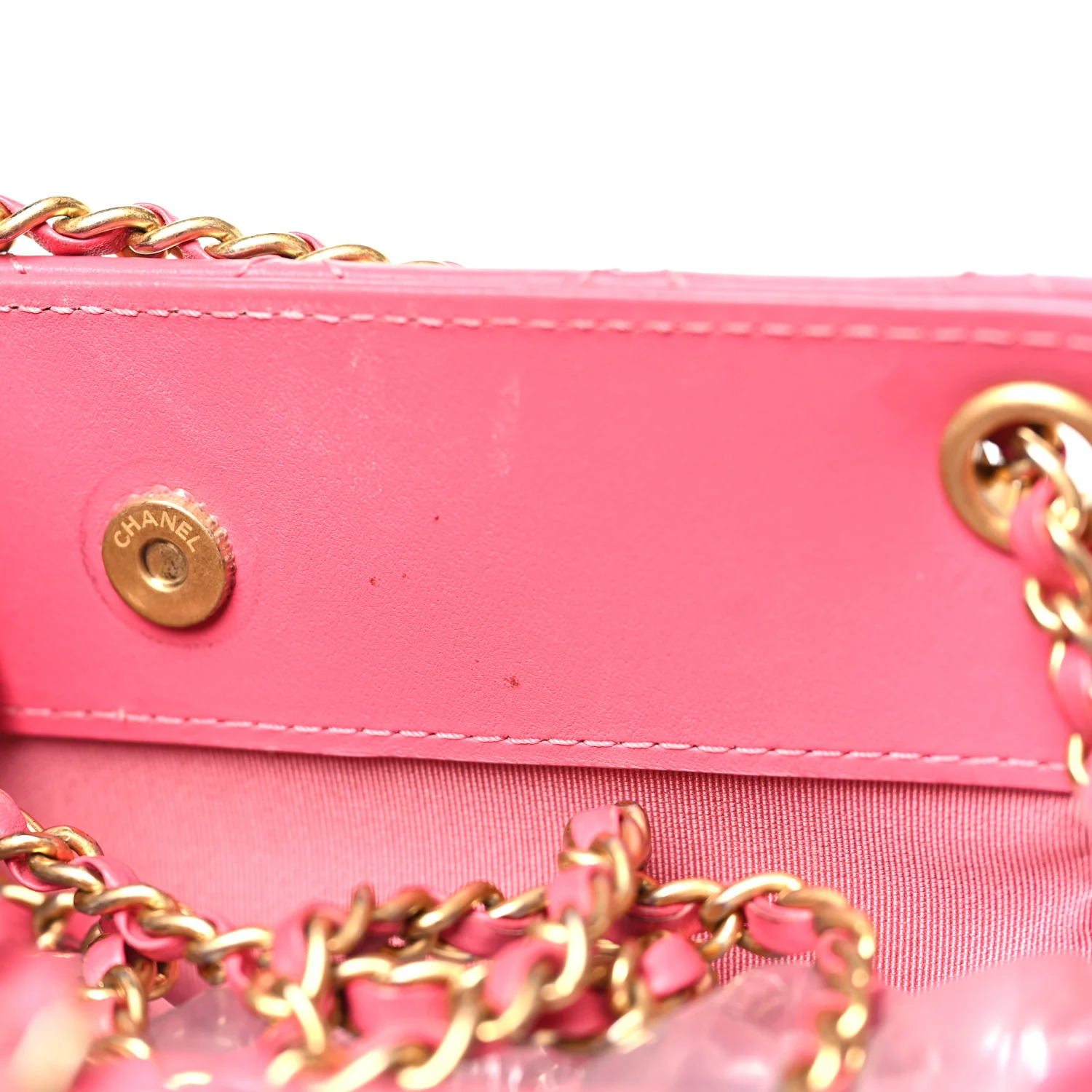 Calfskin Quilted Small CC Chain Accordion Tote Pink - Top Club