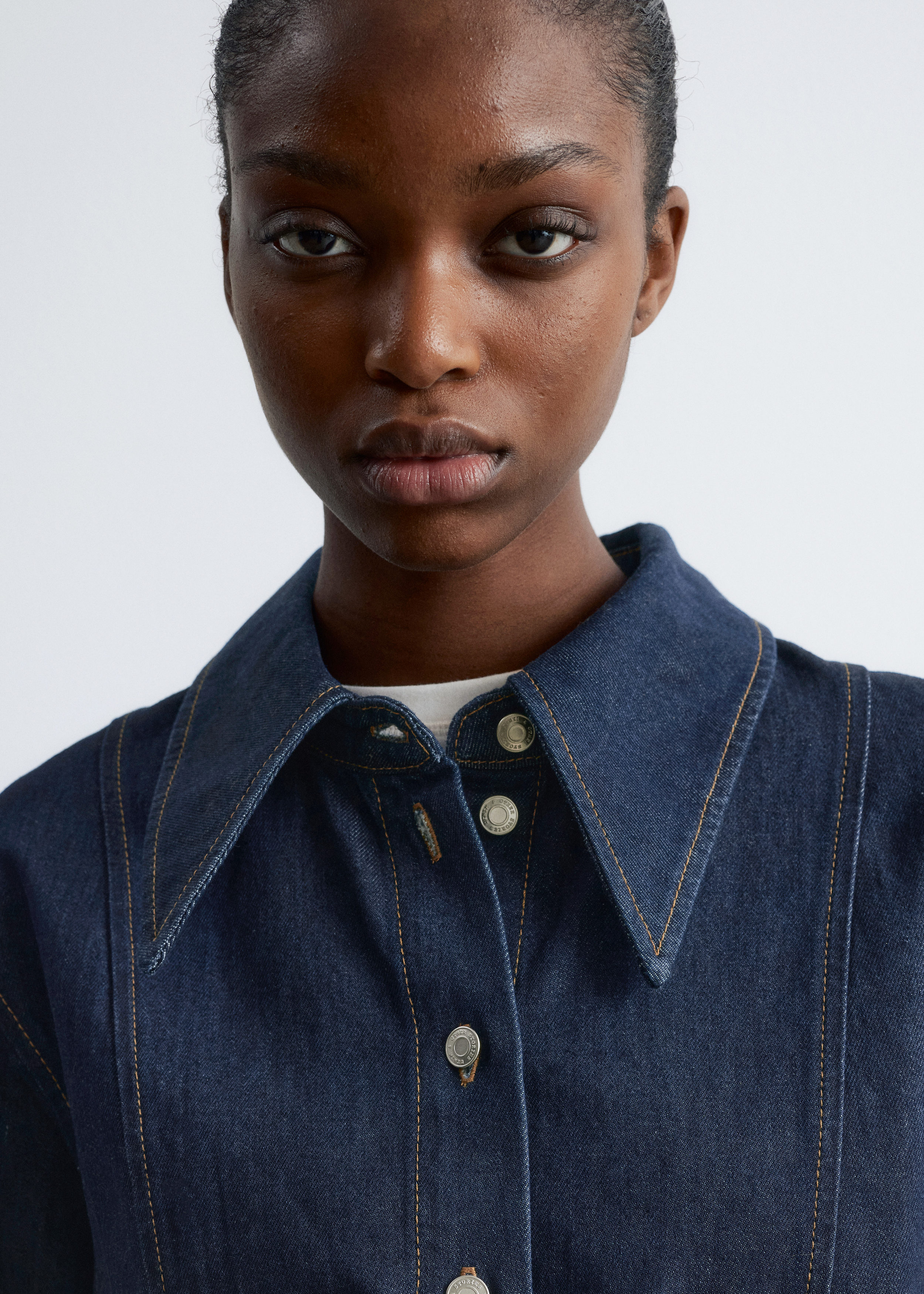 & Other Stories TOPSTITCHED DENIM SHIRT