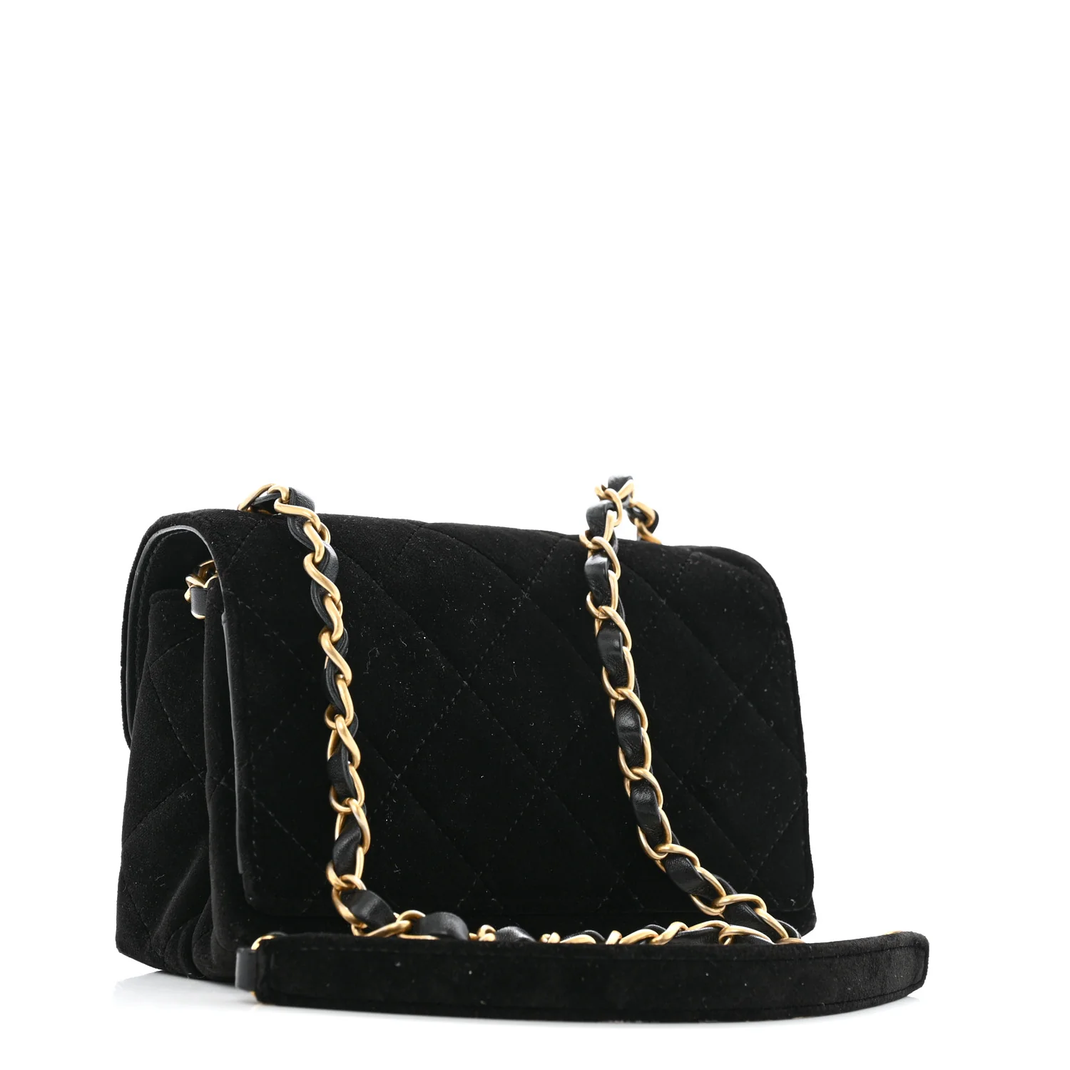 Velvet Strass Diamond Lock Flap Black - Top Club