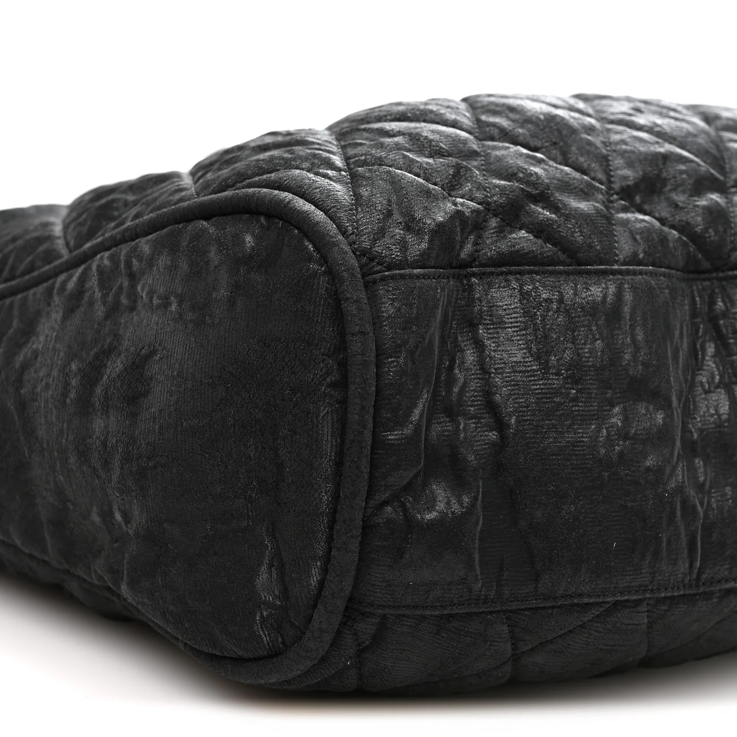 Crinkled Coated Canvas Le Marais Hobo Black - Top Club