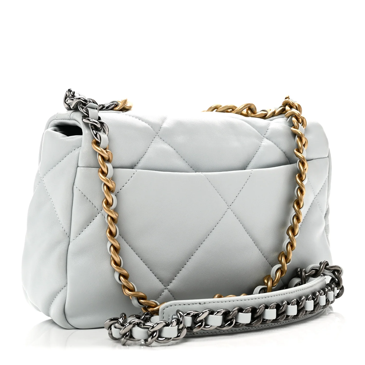 Lambskin Quilted Medium Chanel 19 Flap Light Blue - Top Club
