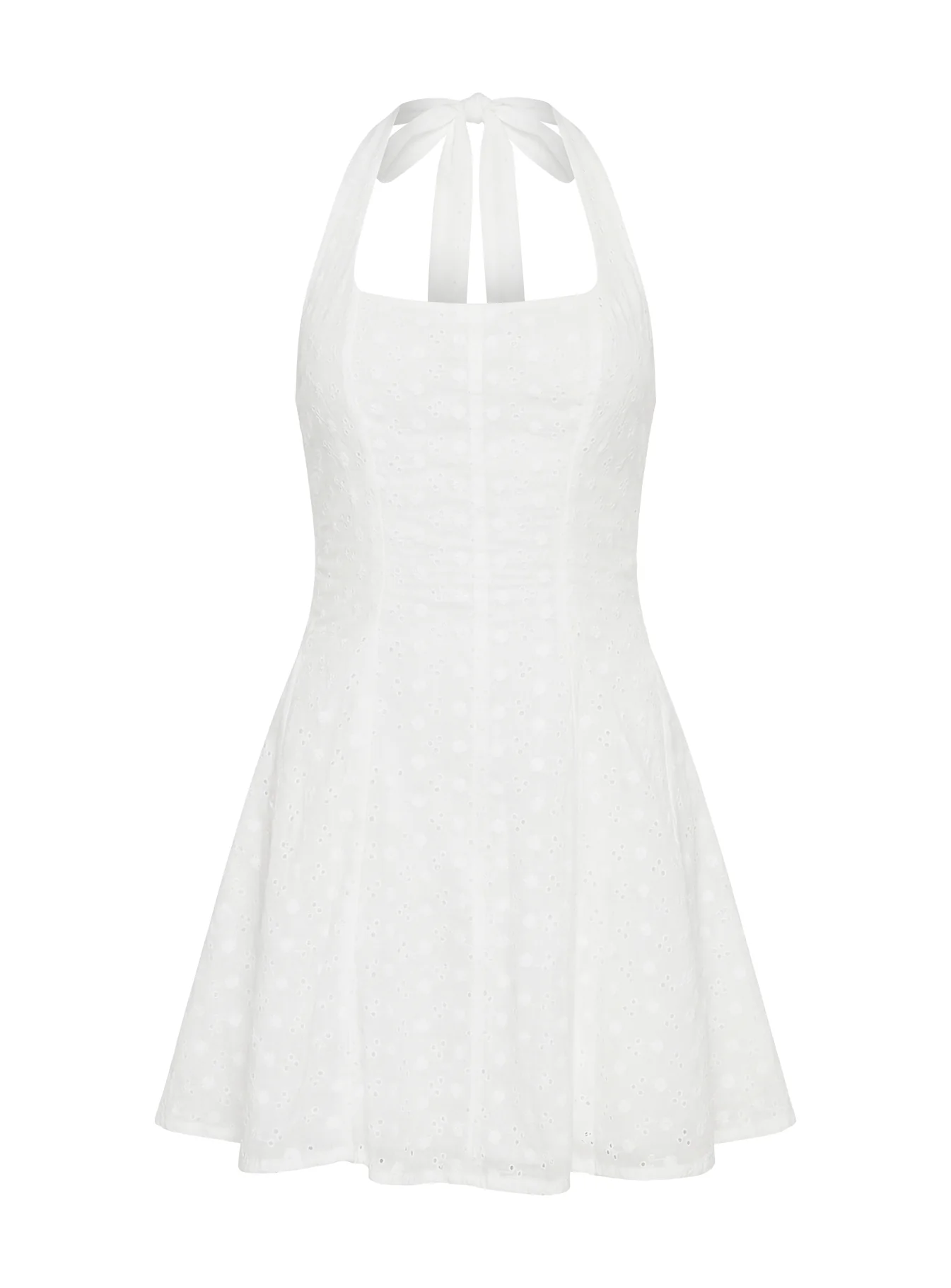 Kittee Halter Mini Dress White