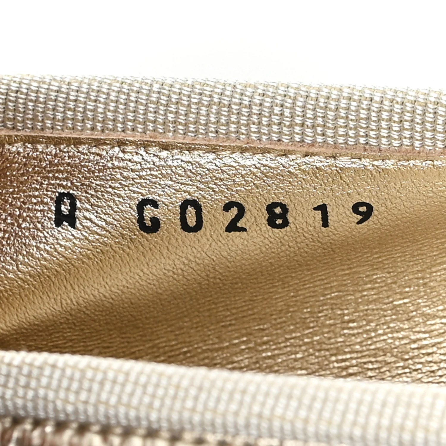 Metallic Laminated Lambskin Grosgrain CC Cap Toe Ballerina Flats 39 Light Gold Black - Top Club
