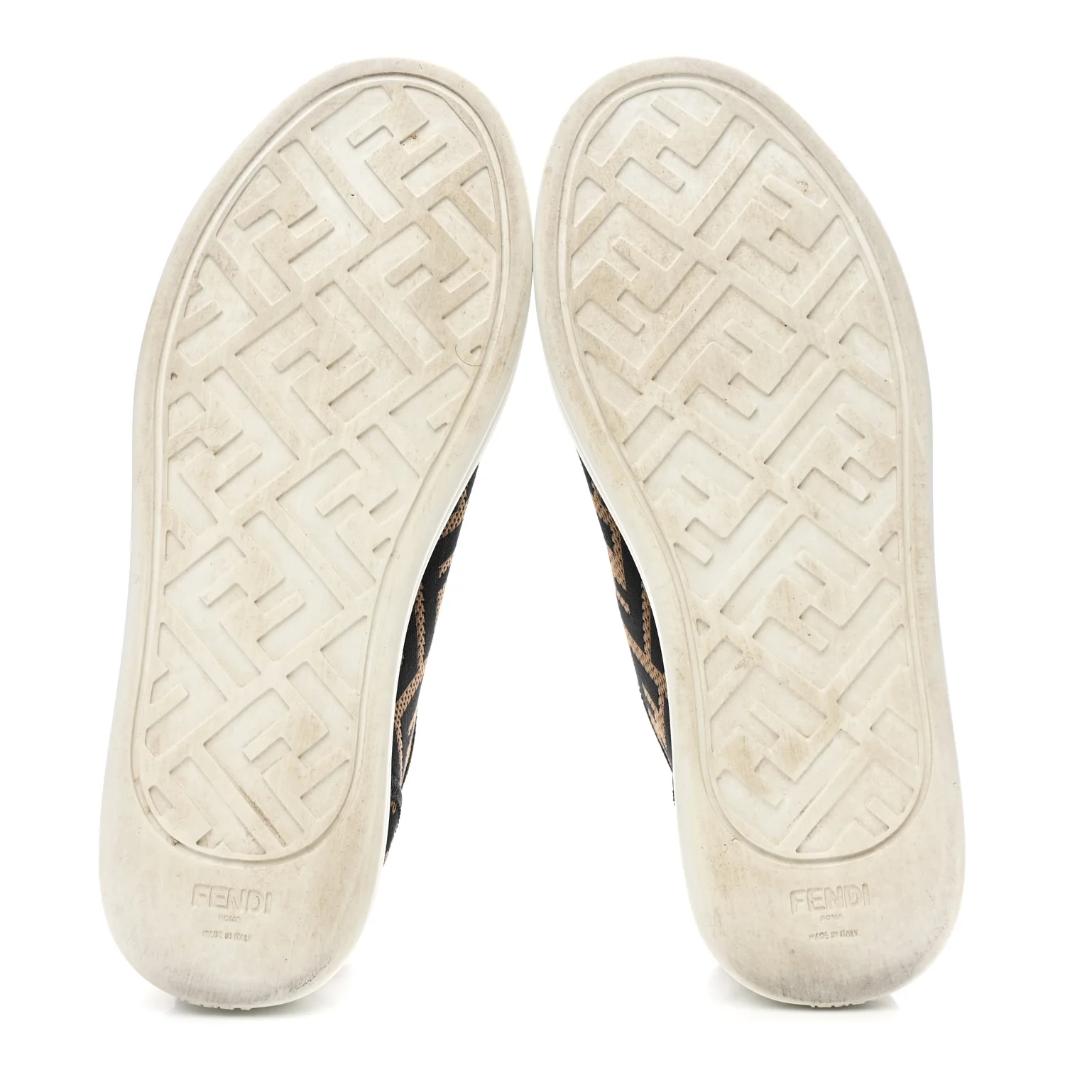 Fabric FF Micro-Perforated Rise Low Top Sneakers 36 Tobacco Black - Top Club