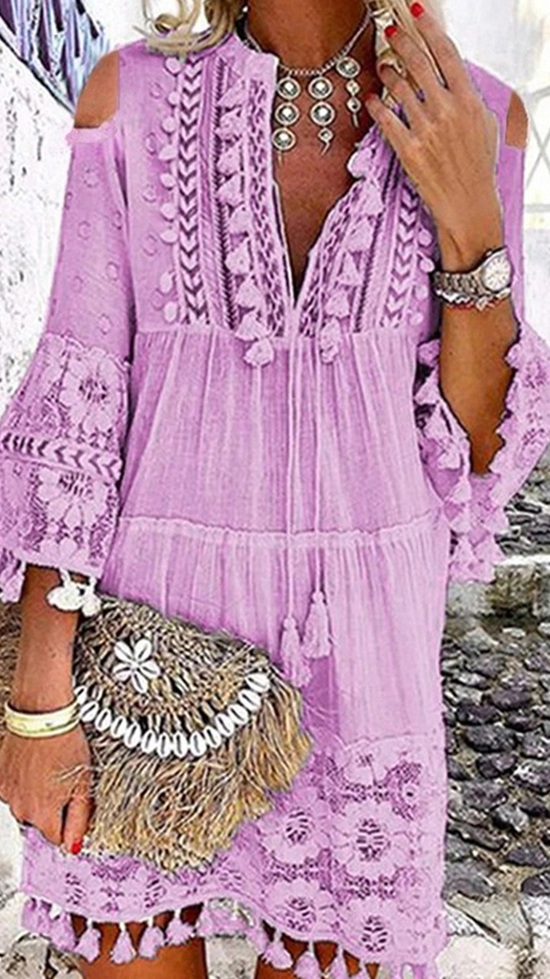 Women's Bohemian Tassel Cotton-Blend Dress - Nordfashionstorm - Women's Clothing, Fashion for You - Nordfashionstorm.com