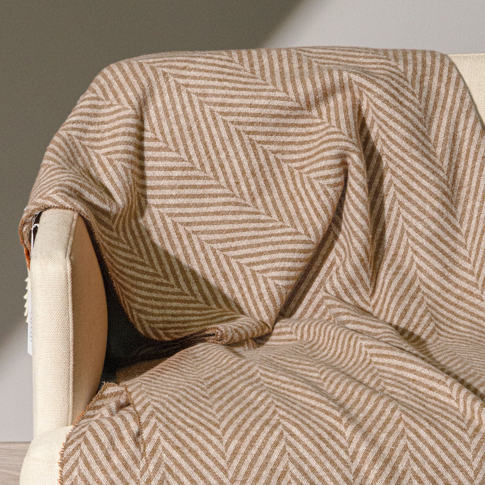 Plaid In Cotone Chalet Cm. 130X170 Naturale Caleffi