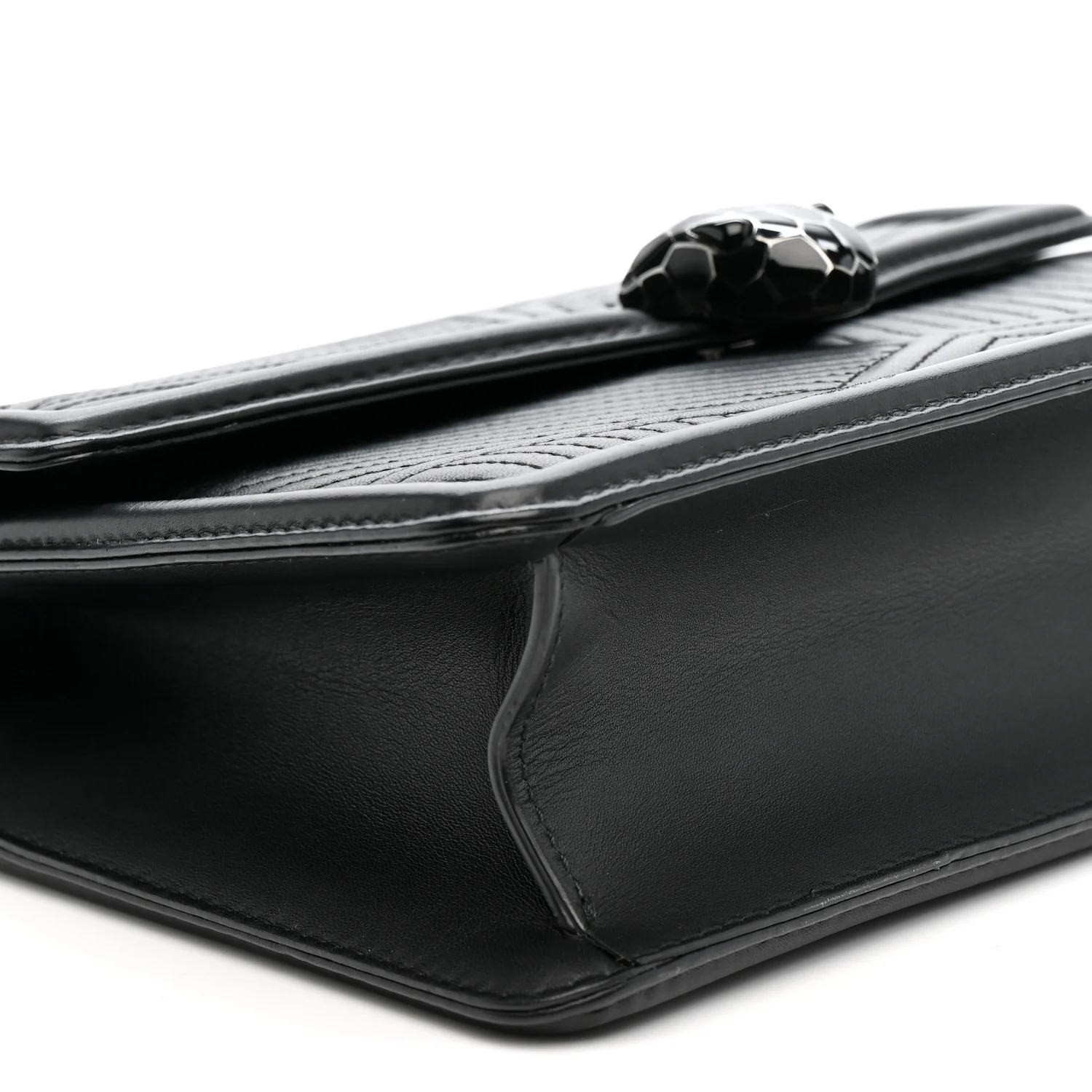 Quilted Nappa Smooth Calfskin Serpenti Forever Diamond Blast Shoulder Bag Black - Top Club
