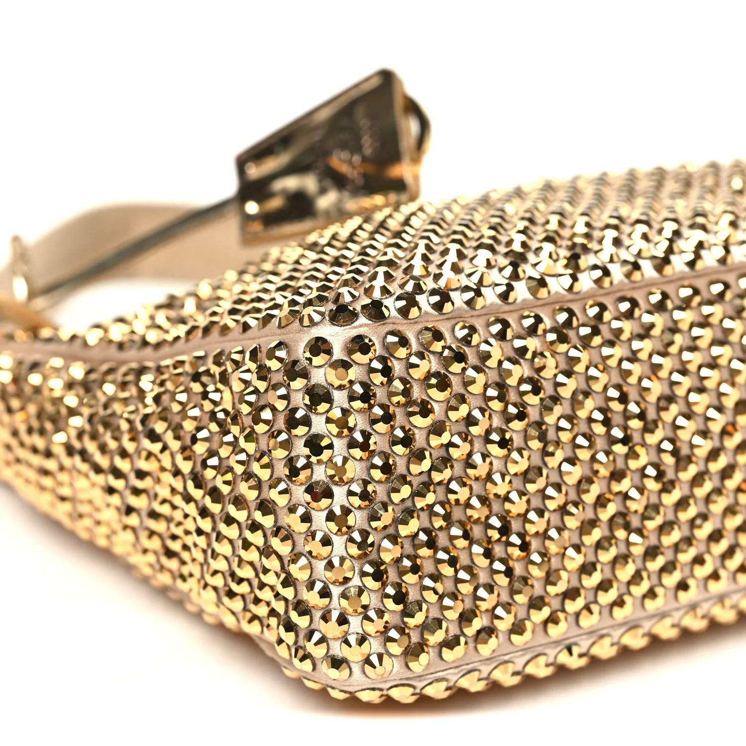 Satin Crystal Mini Re-Edition 2000 Bag Platino - Top Club