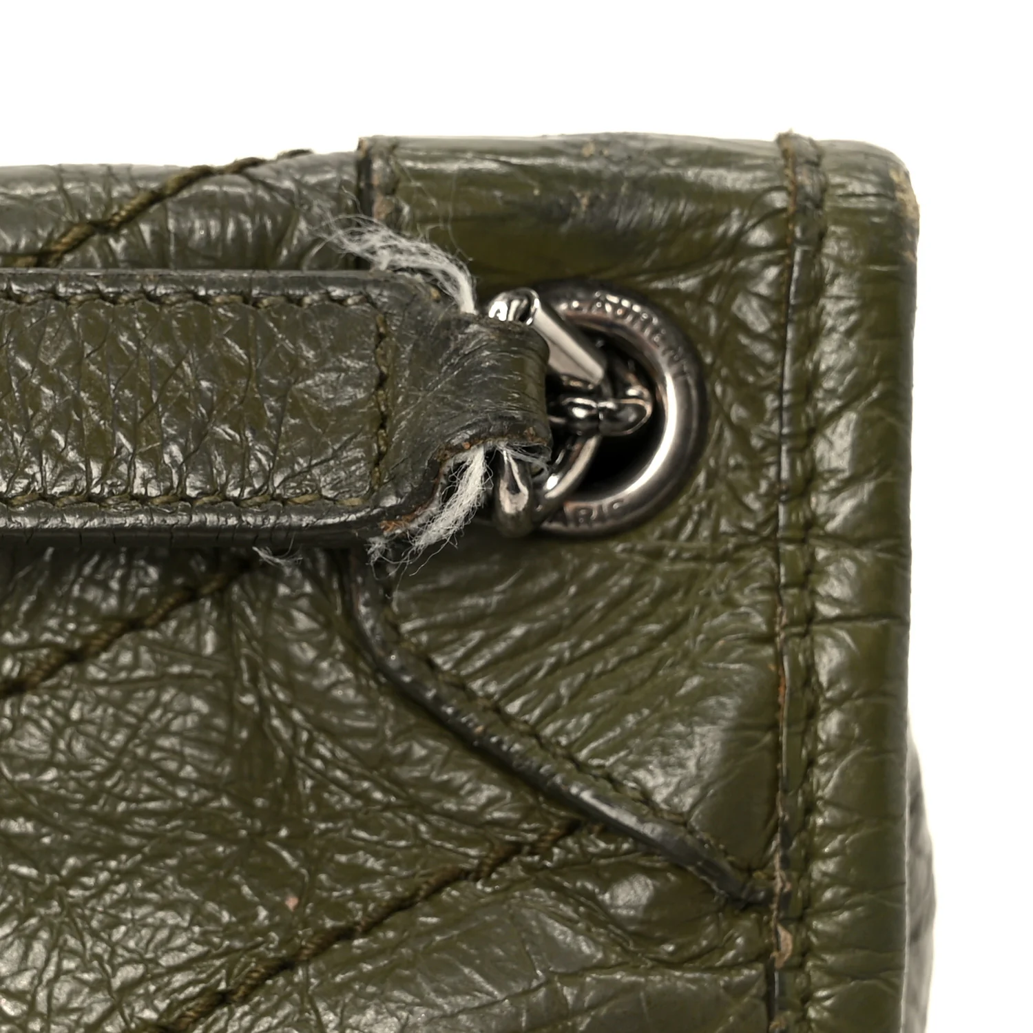 Crinkled Lambskin Matelasse Monogram Baby Niki Chain Satchel Seawood - Top Club