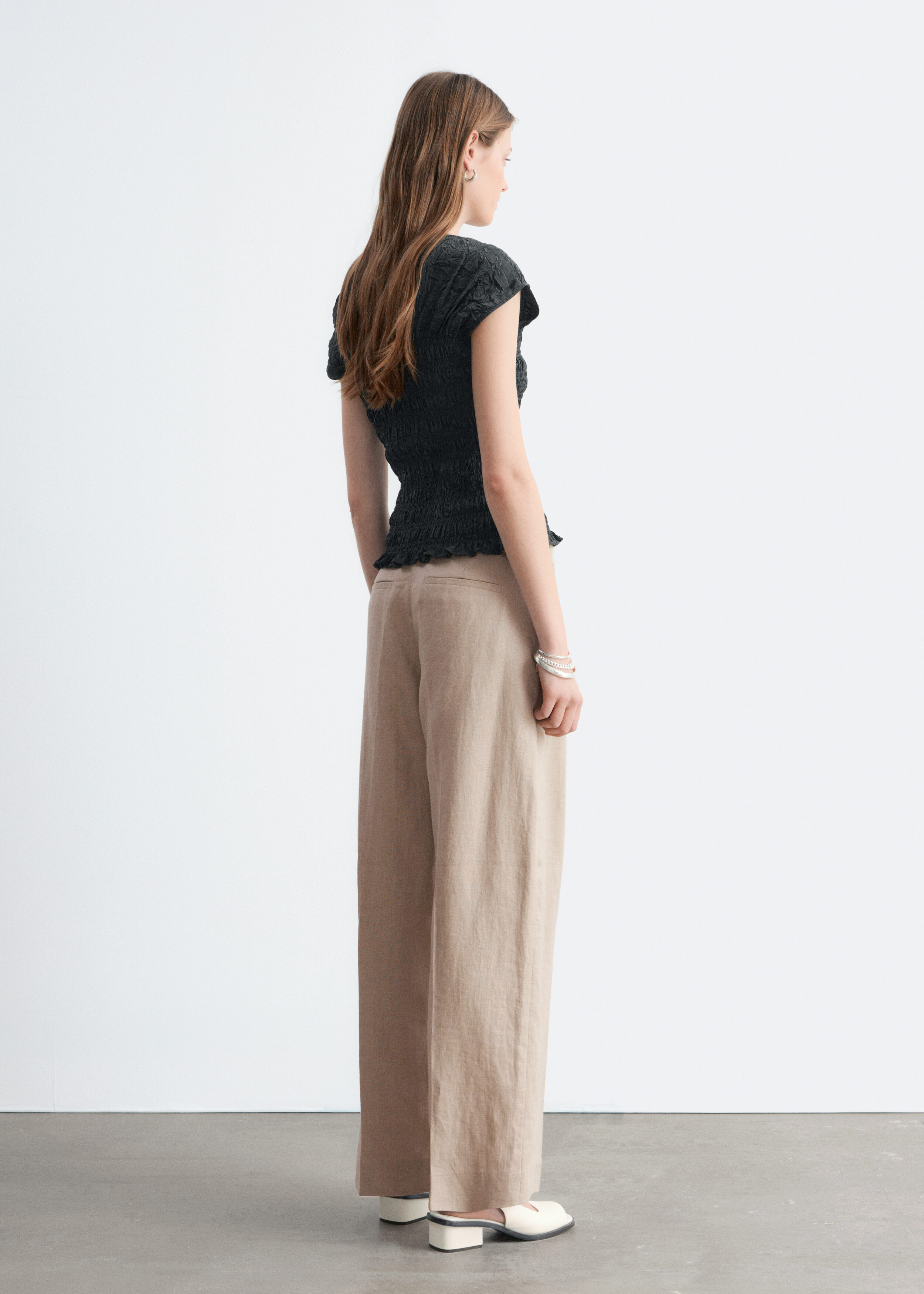 & Other Stories SMOCKED BOATNECK TOP
