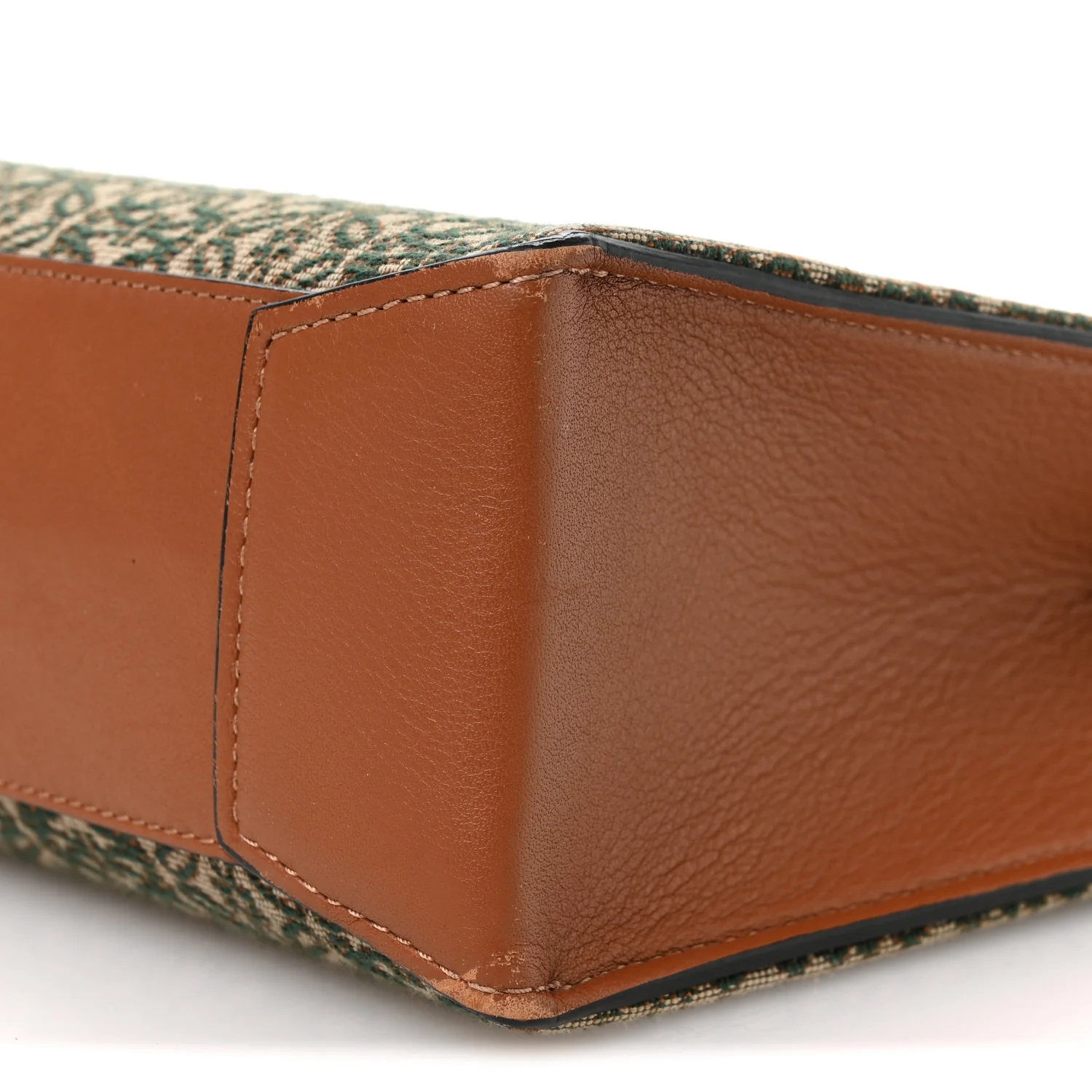Jacquard Anagram Calfskin Buckle Tote Green - Top Club