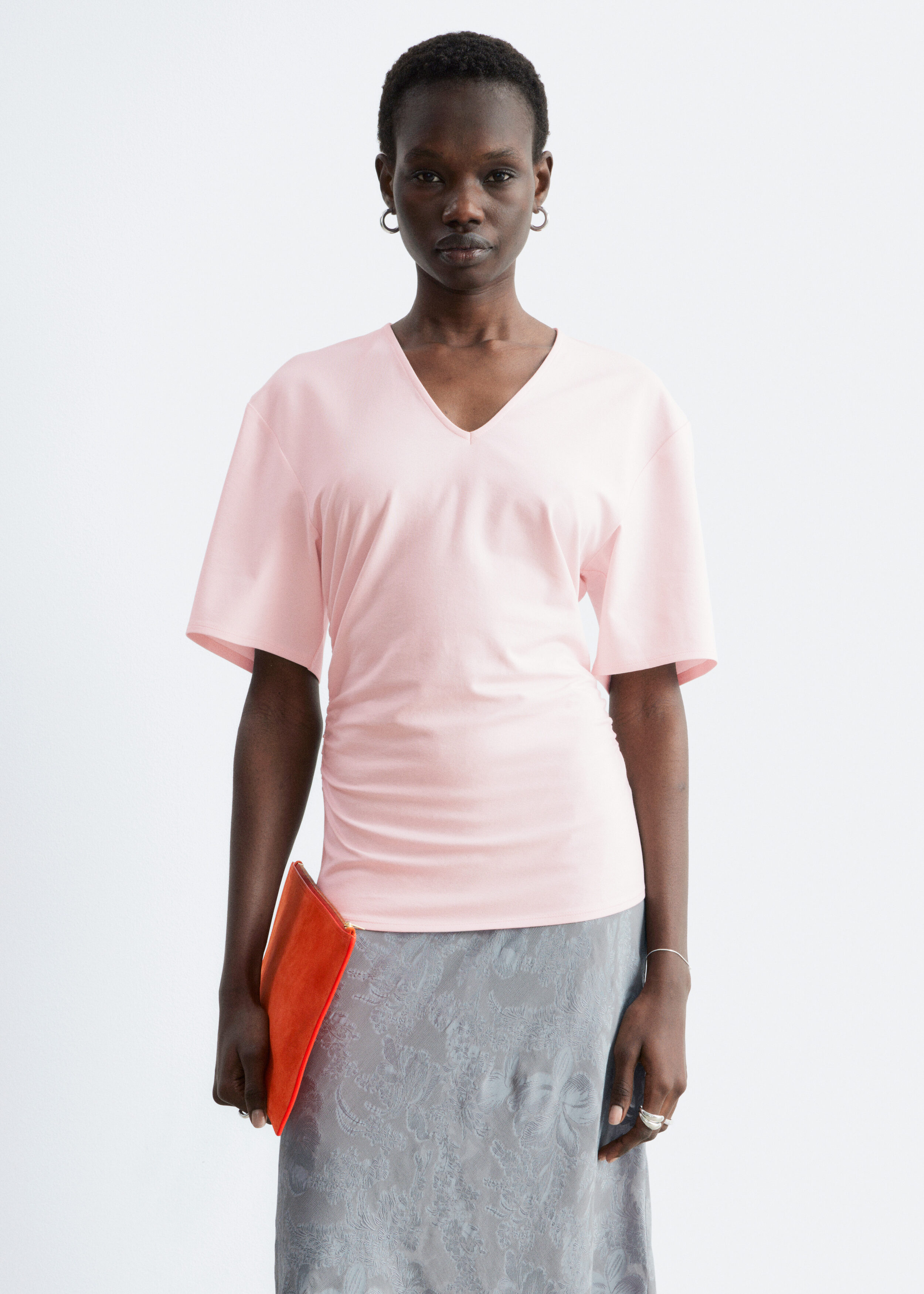& Other Stories GATHERED V-NECK T-SHIRT