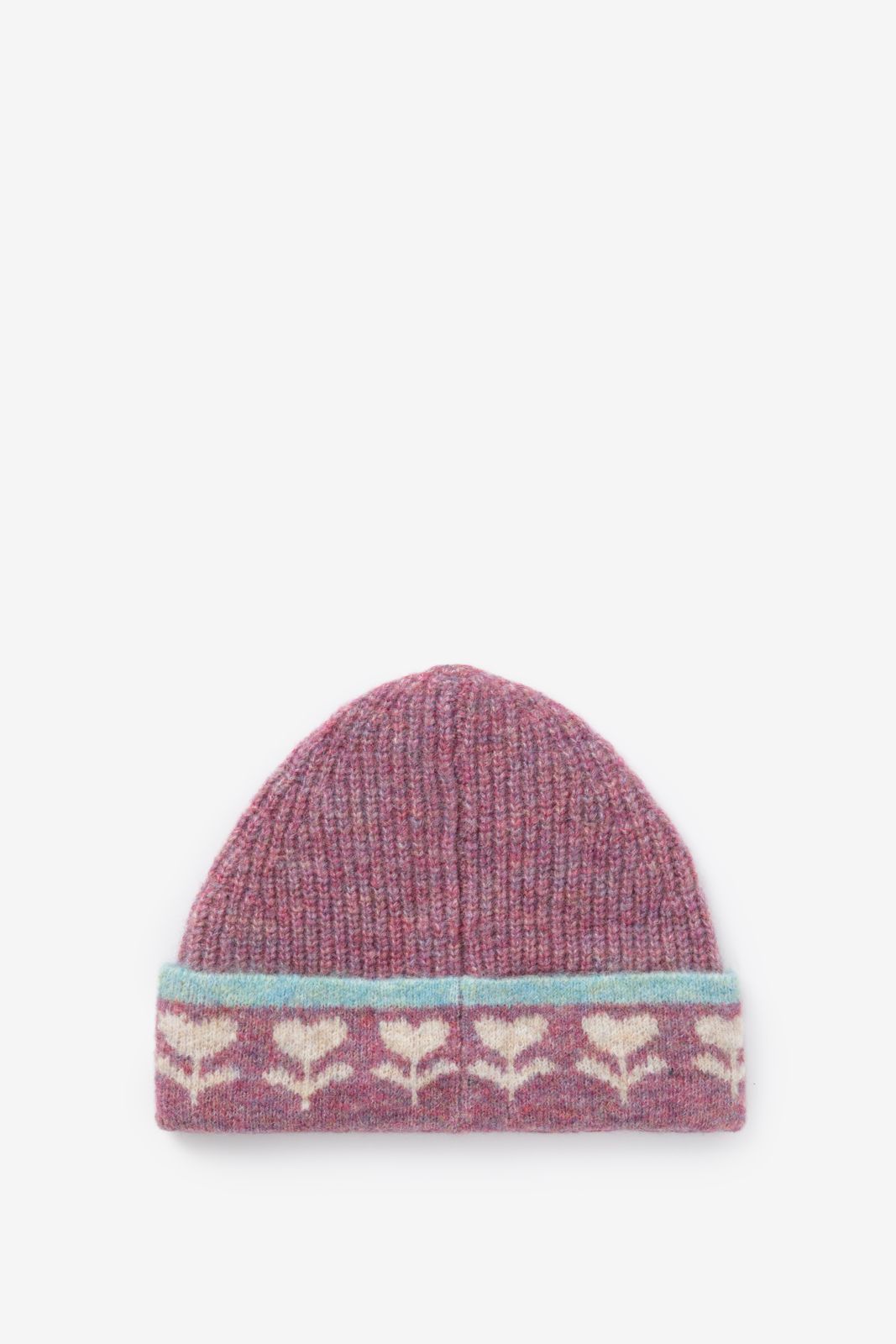 Paarse muts met hartjes