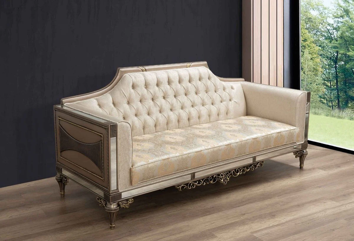 Luxury Baroque Living Room Set - 2 Sofas & 2 Armchairs & 1 Coffee Table - Handcrafted Living Room & Hotel Furniture in Baroque Style - Noble & Magnificent