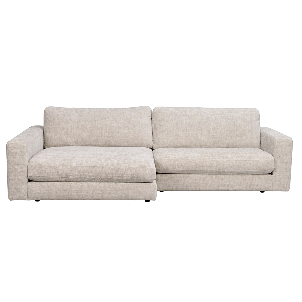 Modulaire gestoffeerde hoekbank Duncan  - 258 cm Lichtgrijs/beige