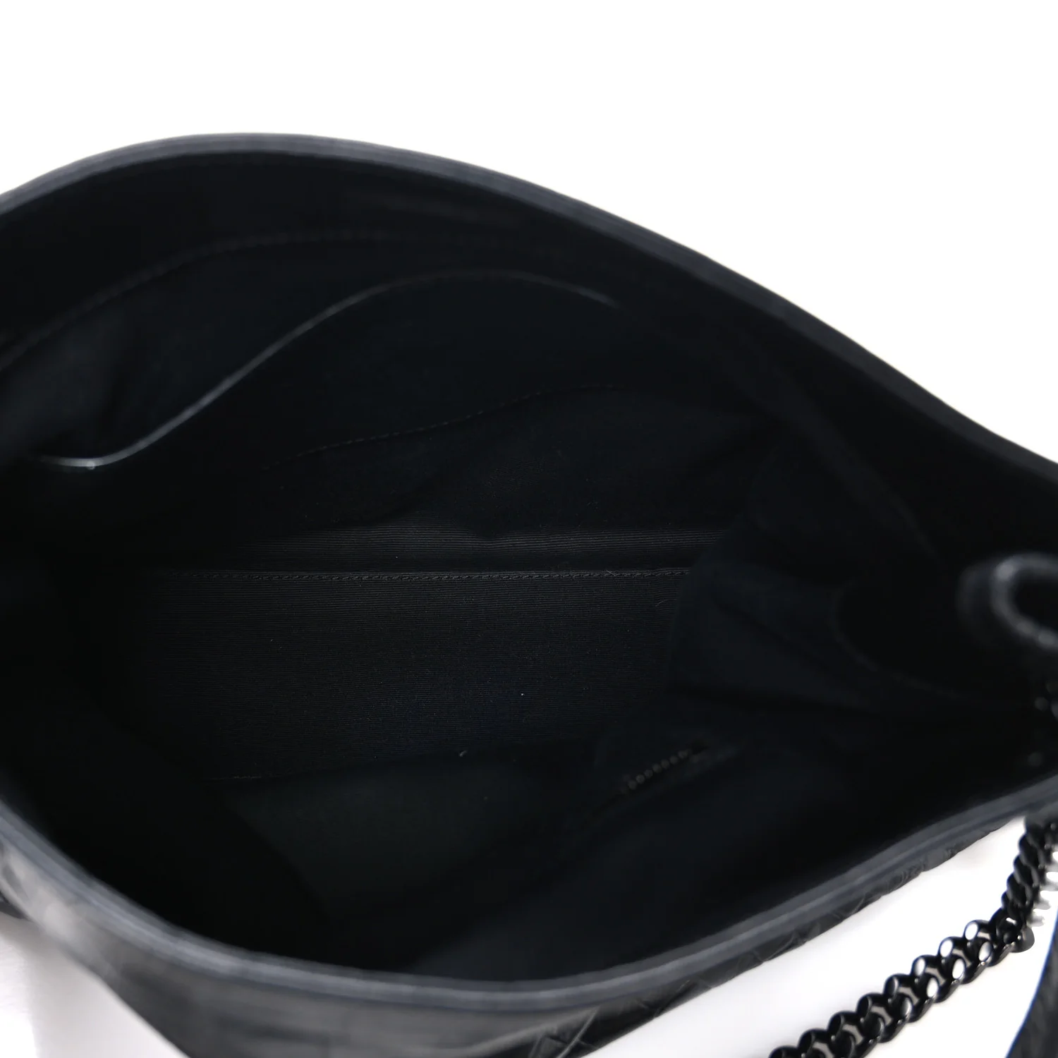 Calfskin Crocodile Embossed Monogram Medium Niki Shopping Bag Black - Top Club