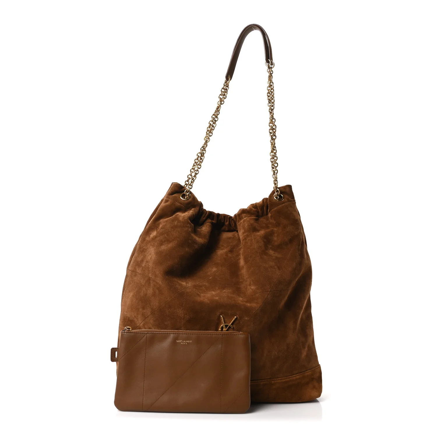 Suede Monogram Large Jamie Pochon Caramel Cognac - Top Club