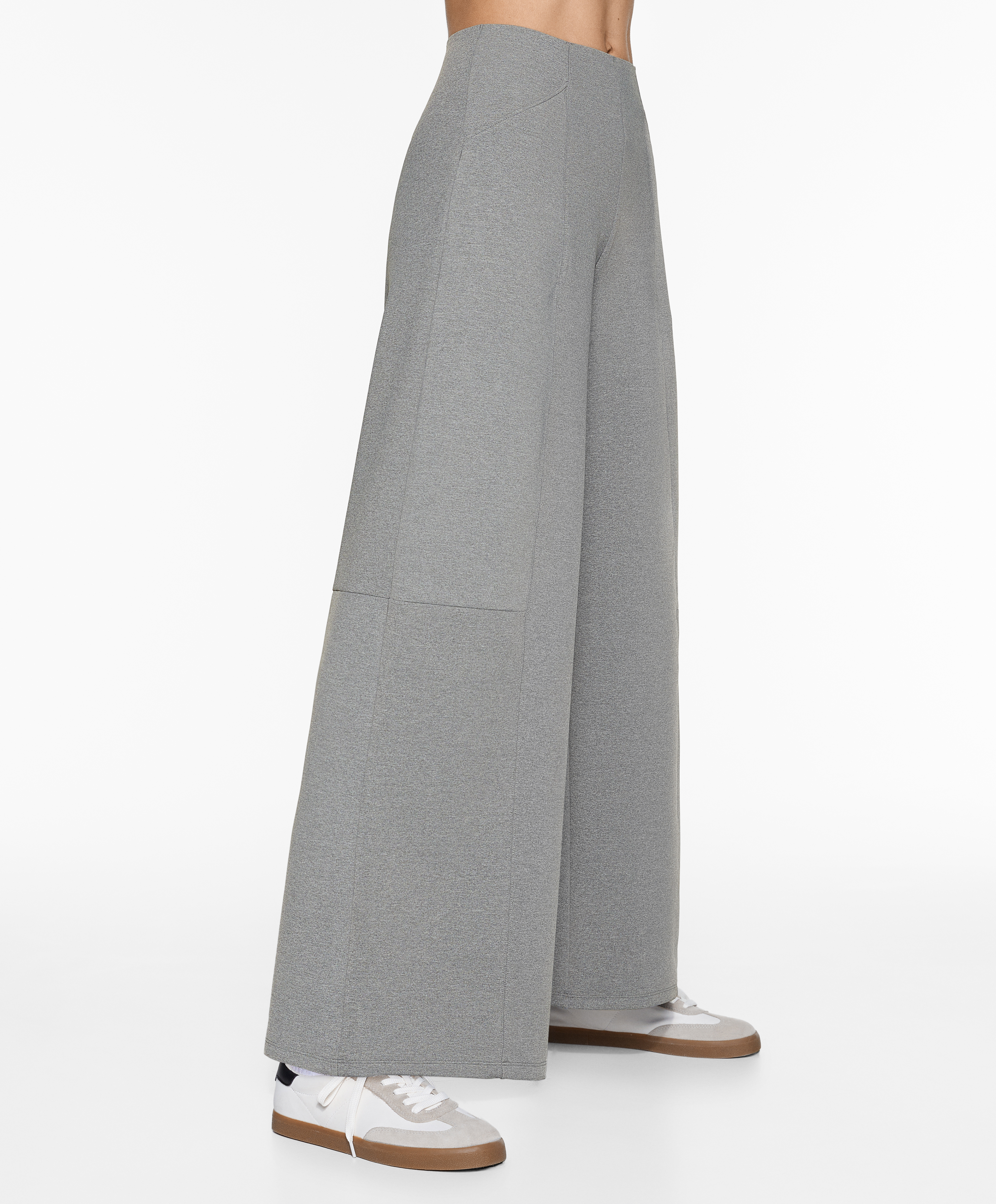 OYSHO Neoprene-effect wide-leg trousers