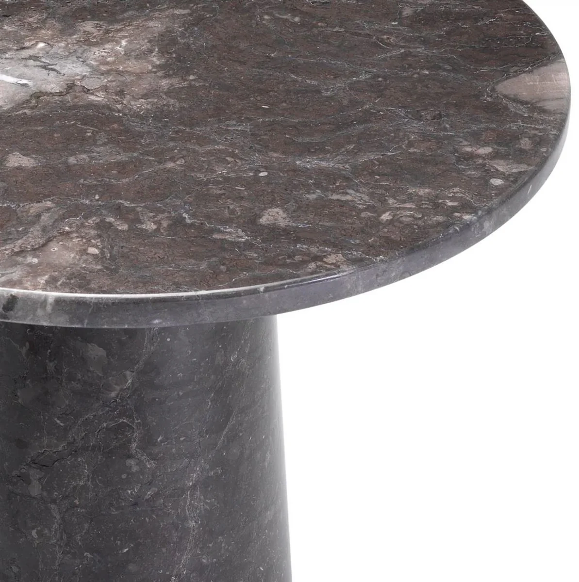Luxury marble side table gray Ø 55 x H. 57 cm - Round table made of high-quality marble - Marble furniture - Luxury furniture - Luxury quality