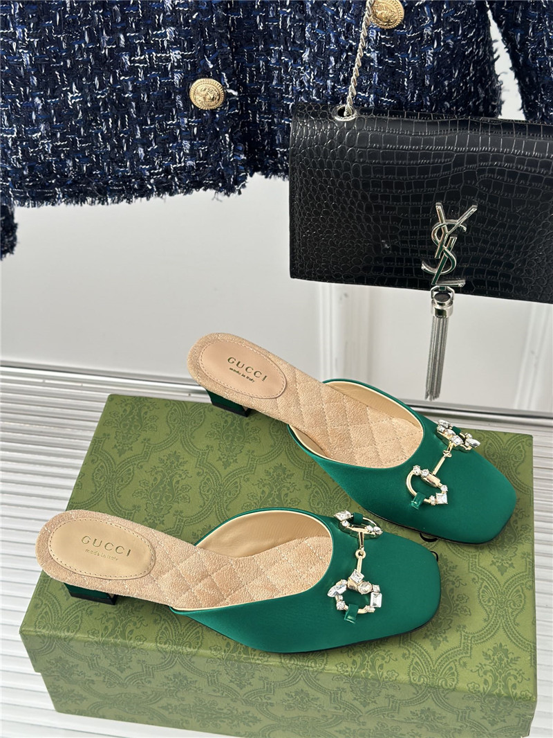 Gucci new horsebit toe thick heel half slippers - Sneaker Replica Workshop