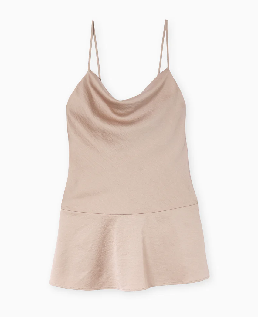 Pimkie Robe courte en tissu satiné col bénitier