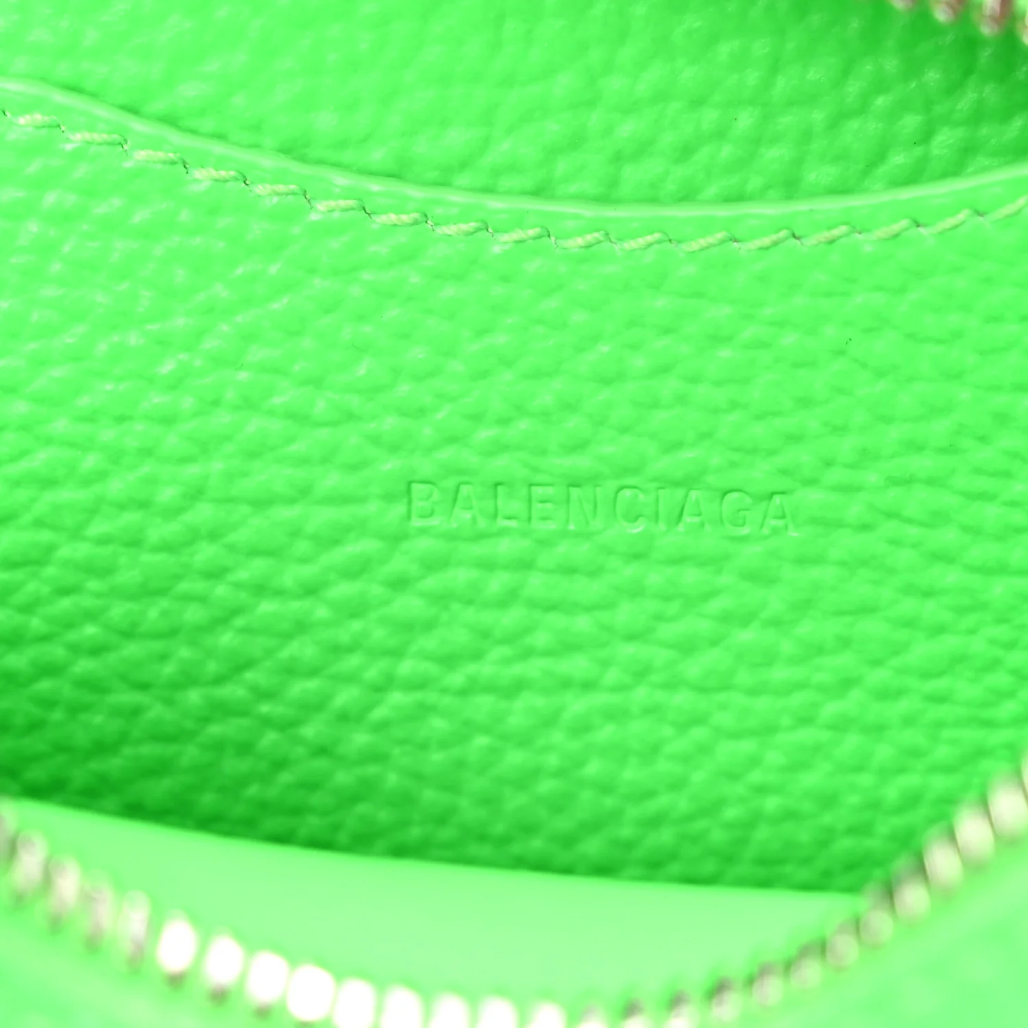 Grained Calfskin Neo Classic Silver Hardware Nano City Crossbody Fluo Green - Top Club