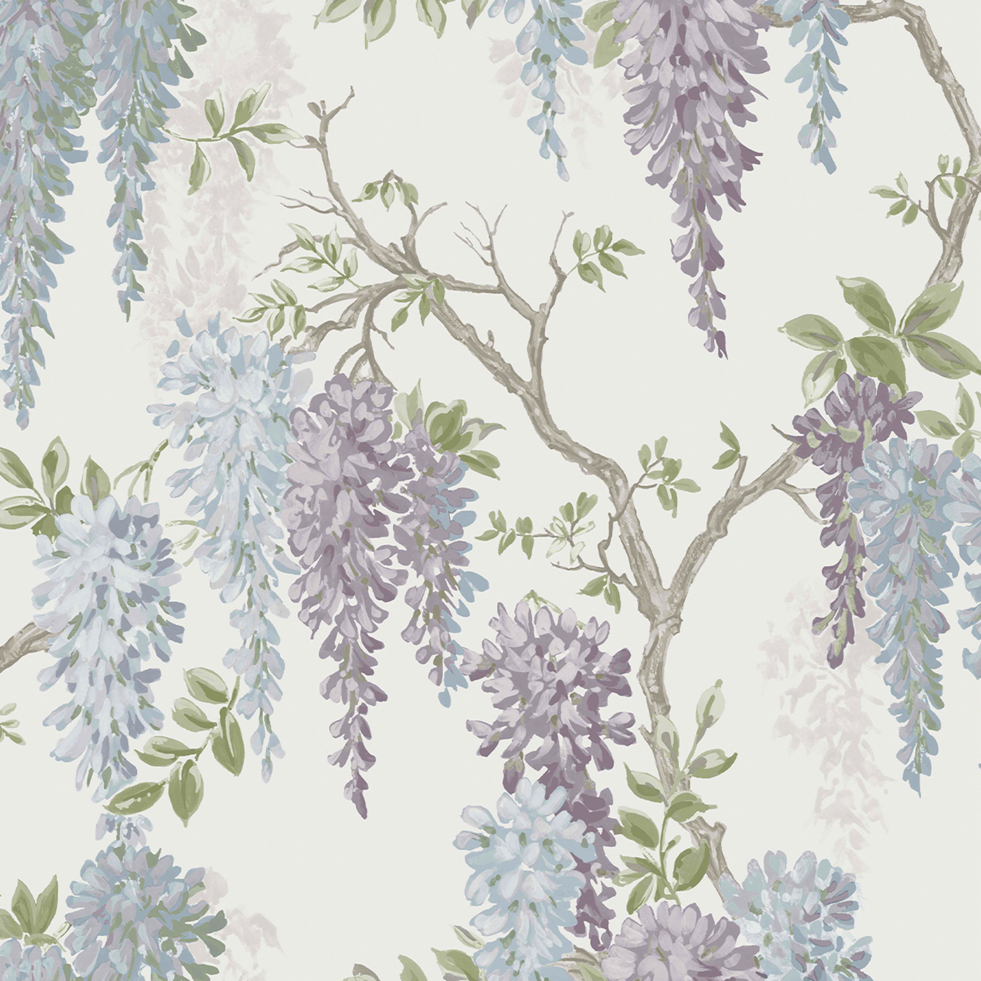 Vliesbehang wisteria garden pale iris