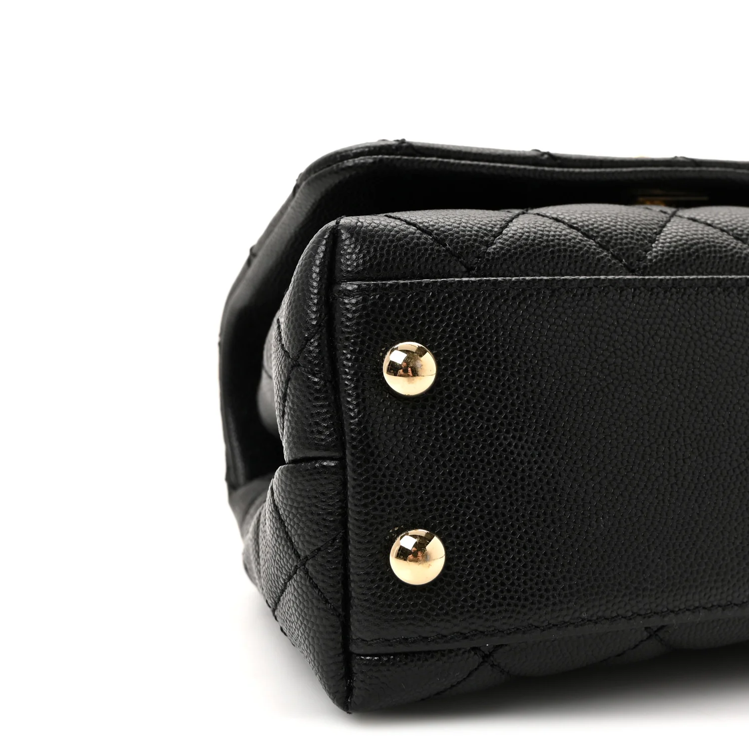 Caviar Quilted Extra Mini Coco Handle Flap Black - Top Club