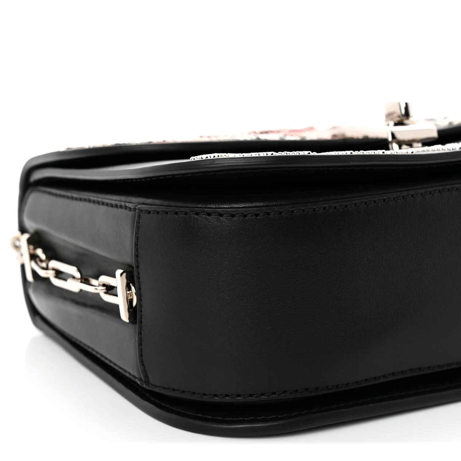 Vitello Loveblade Embellished Chain Flap Bag Black Multicolor - Top Club