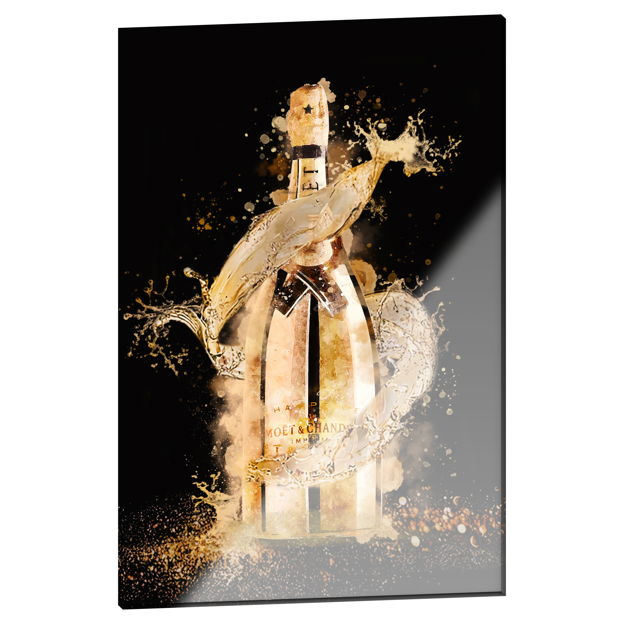 Plexiglas schilderij 'Champagne Luxury Splash' 80x120 cm