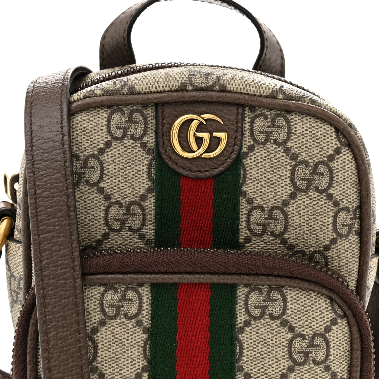 GG Supreme Monogram Web Mini Ophidia Double Zip Messenger Bag Beige New Acero - Top Club