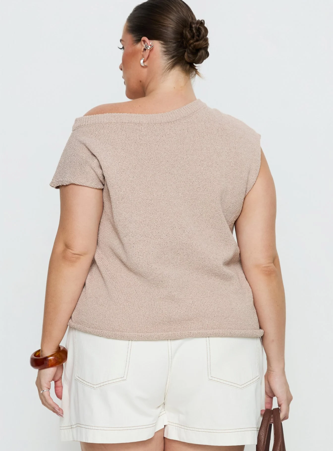Ashfield Off Shoulder Top Oat Curve