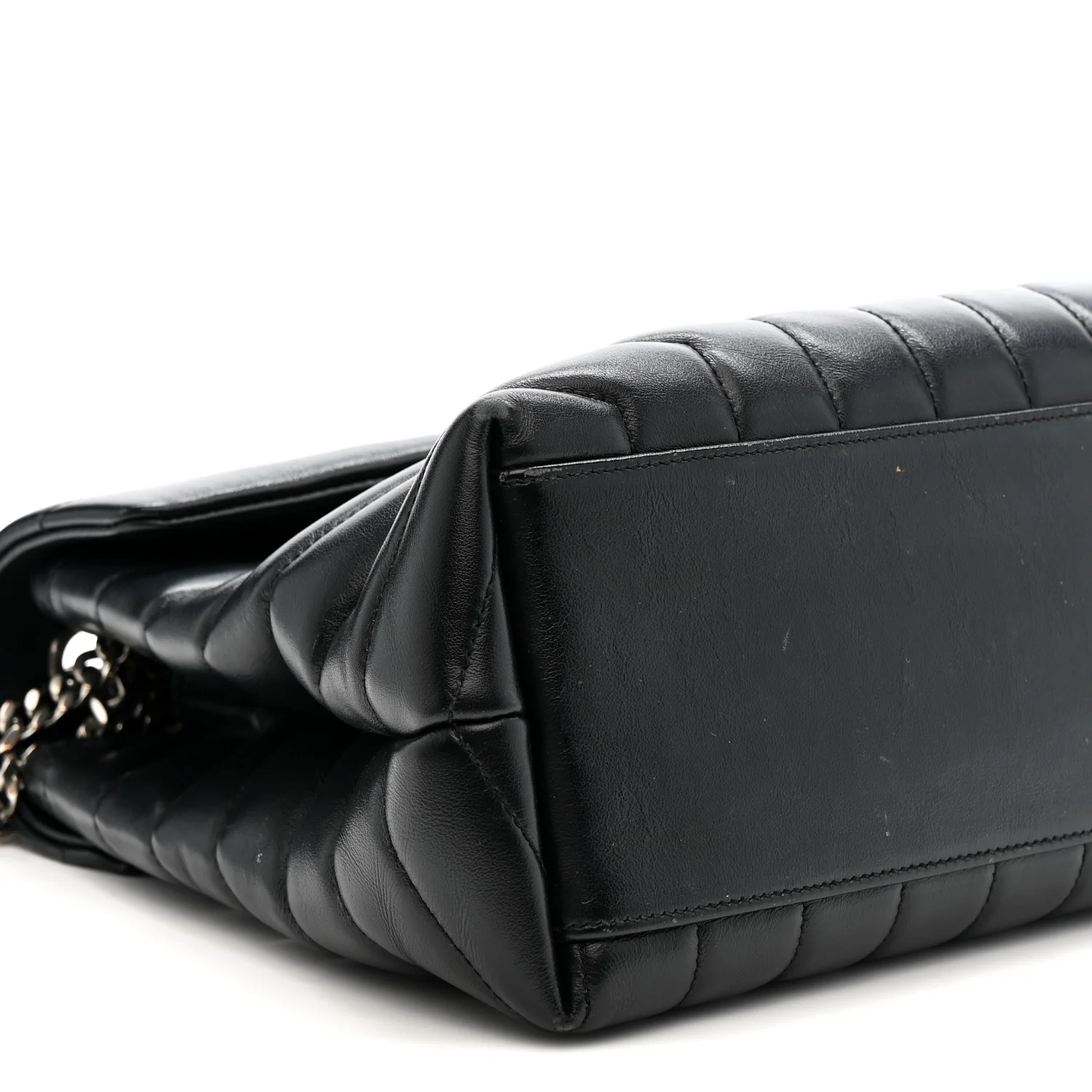 Calfskin Y Quilted Monogram Medium Loulou Chain Satchel Black - Top Club