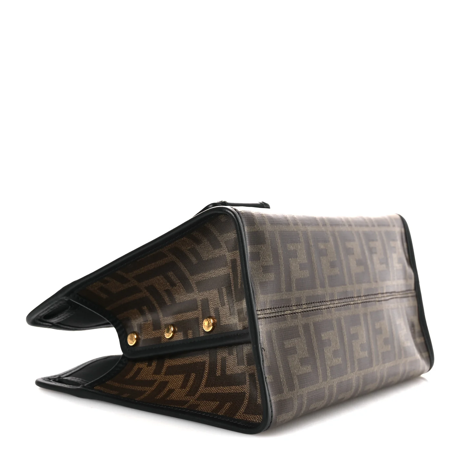 Glazed Fabric Vitello Century FF 1974 Stamp Patch Mini Peekaboo Defender Cover Mogano Panna Black - Top Club