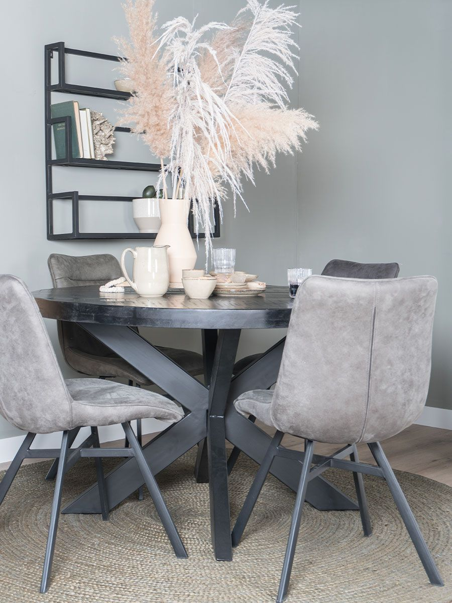 Eettafel Bob Zwart Mangohout ø150 cm