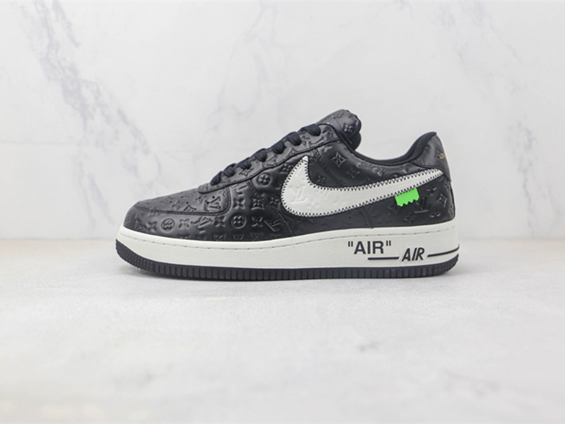 Louis Vuitton x Nike Air Force 1'07 LV8 Low Black/white/LV Monogram - Sneaker Replica Workshop