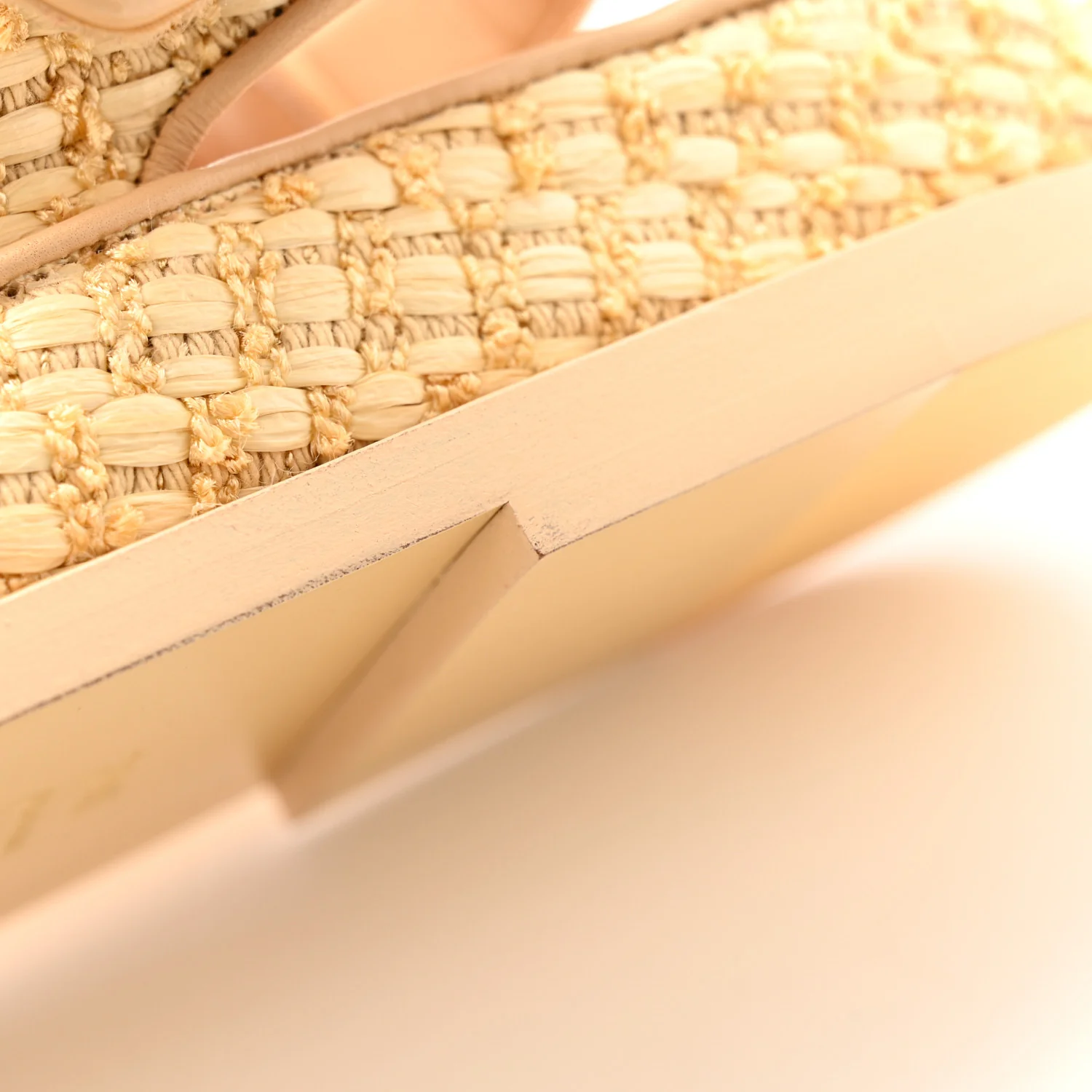 Braided Fabric Velcro Dad Sandals 38.5 Beige - Top Club