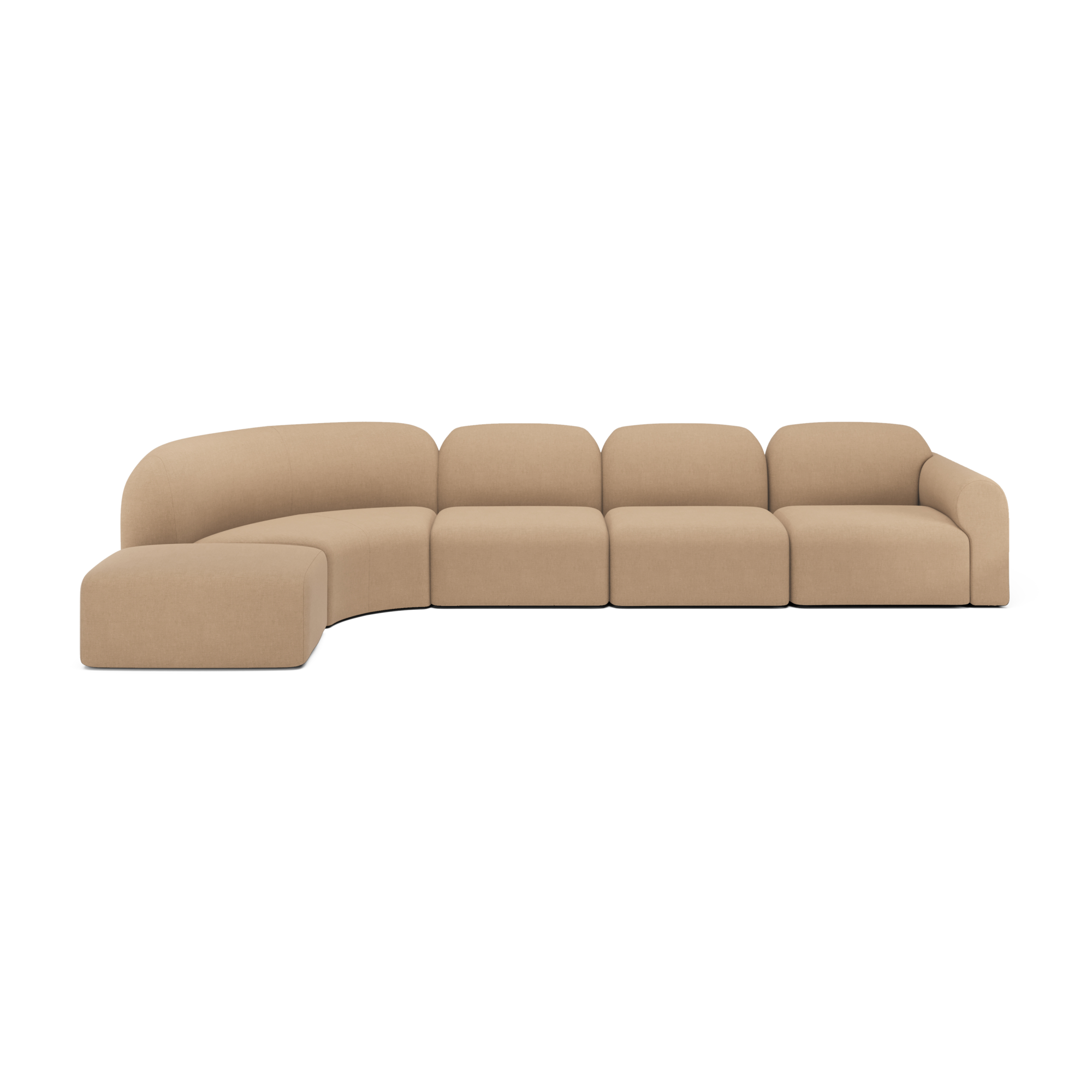 Modulaire bank Bulky hoek links footstool light sepia