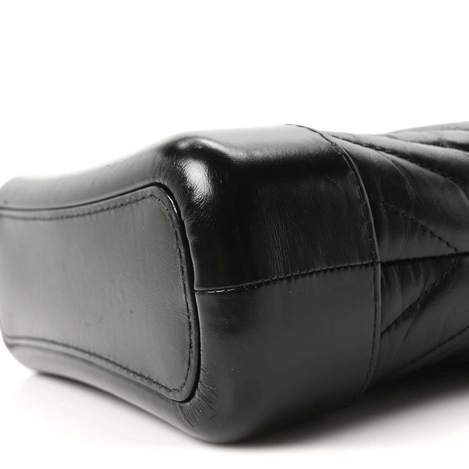 Aged Calfskin Chevron Quilted Small Gabrielle Hobo Black - Top Club
