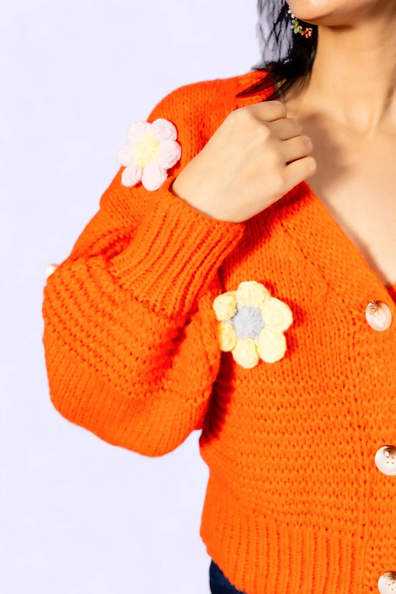 Where Daisies Bloom Floral Patched Cardigan - ALJEGJ