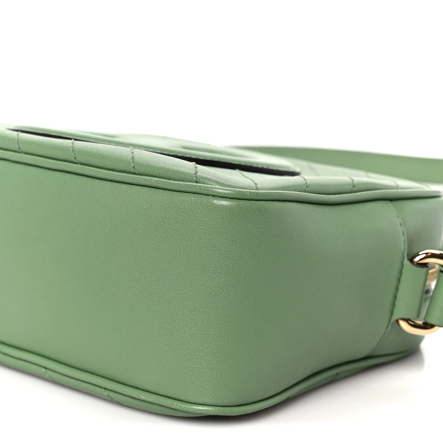 Sakai Be Green Calfskin Diagonal Stitched Small Blondie Shoulder Bag Green Soil Grass - Top Club