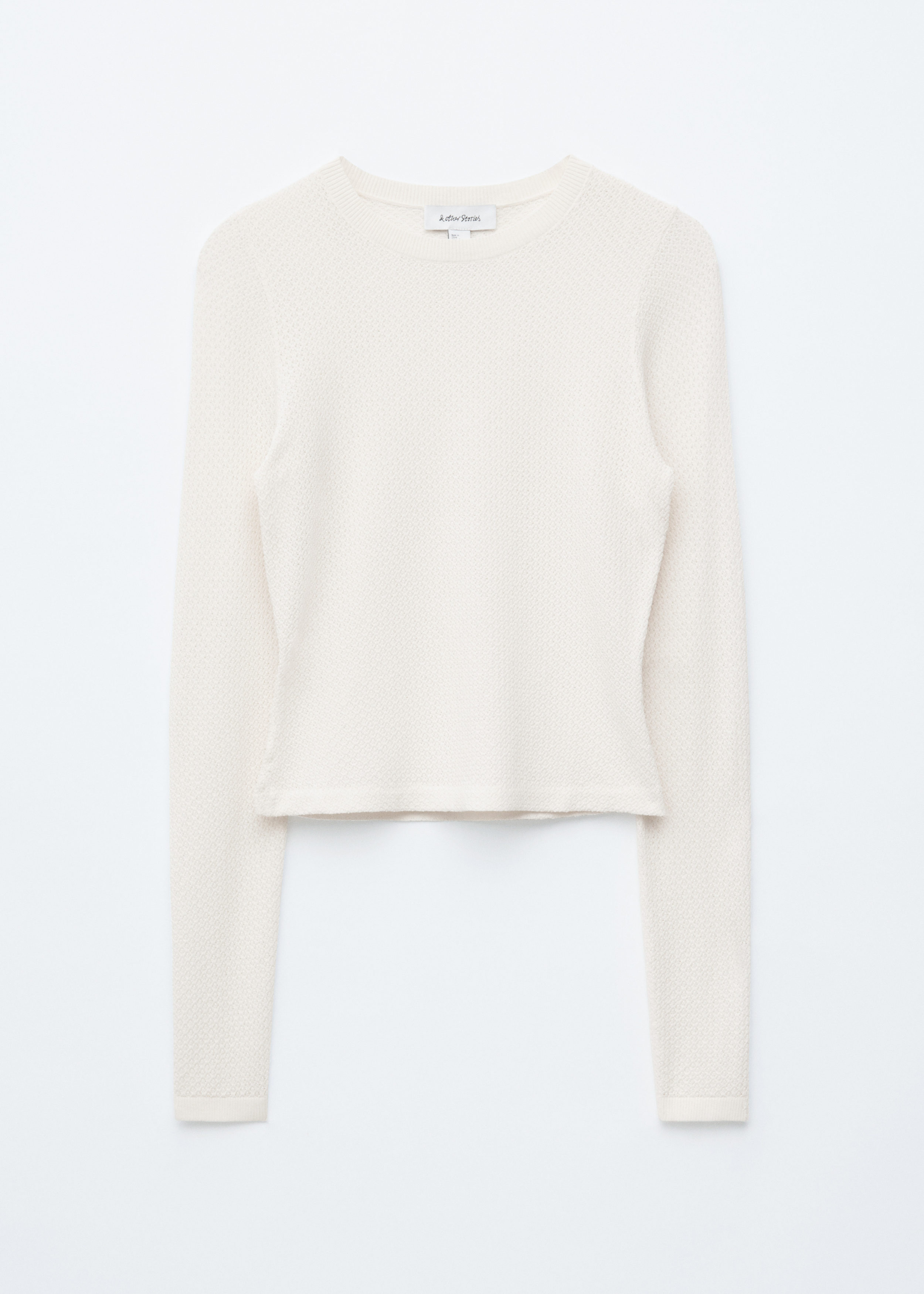 & Other Stories LONG-SLEEVE POINTELLE-KNIT TOP