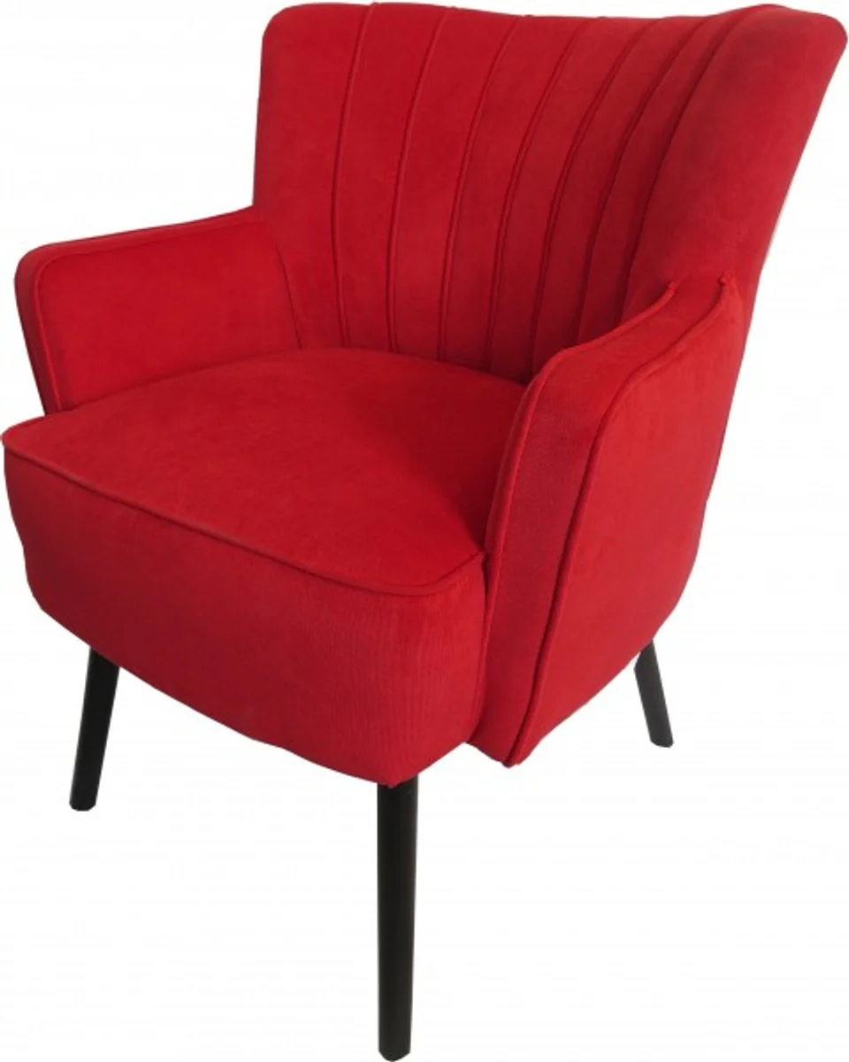 Retro salon armchair red / black - cocktail chair 60s chair