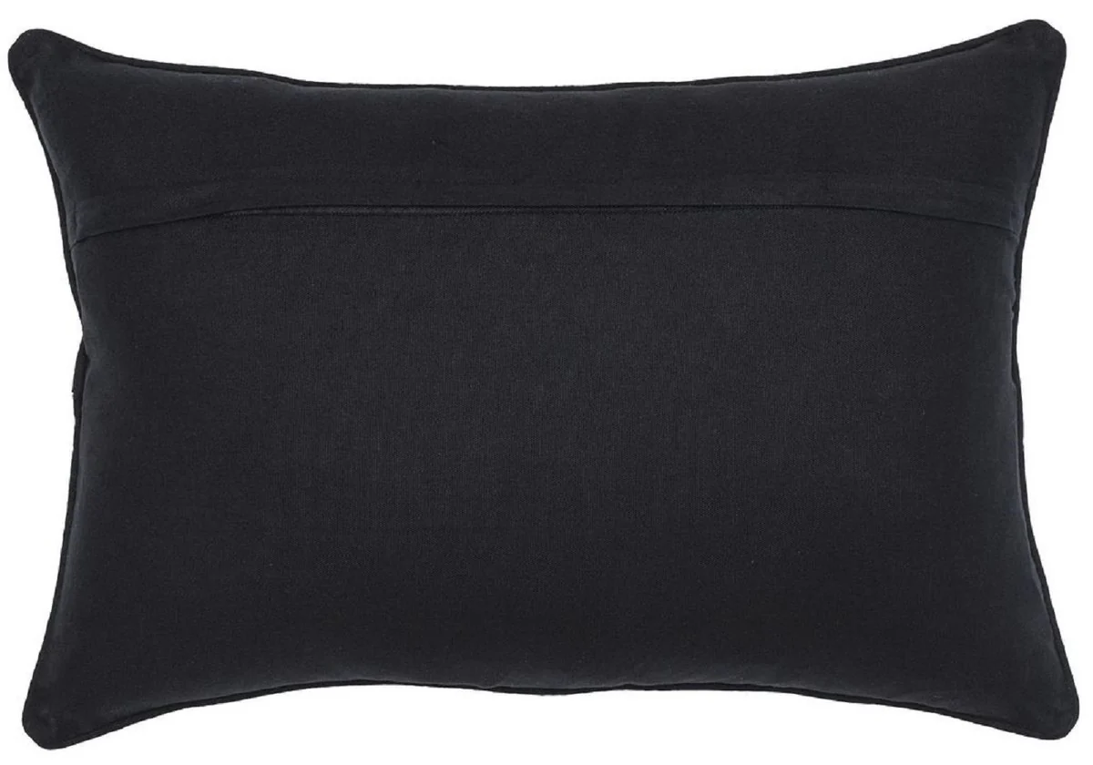 Luxury decorative cushion black / white 60 x 40 cm - rectangular decorative cushion with an elegant pattern - luxury quality - decorative accessories