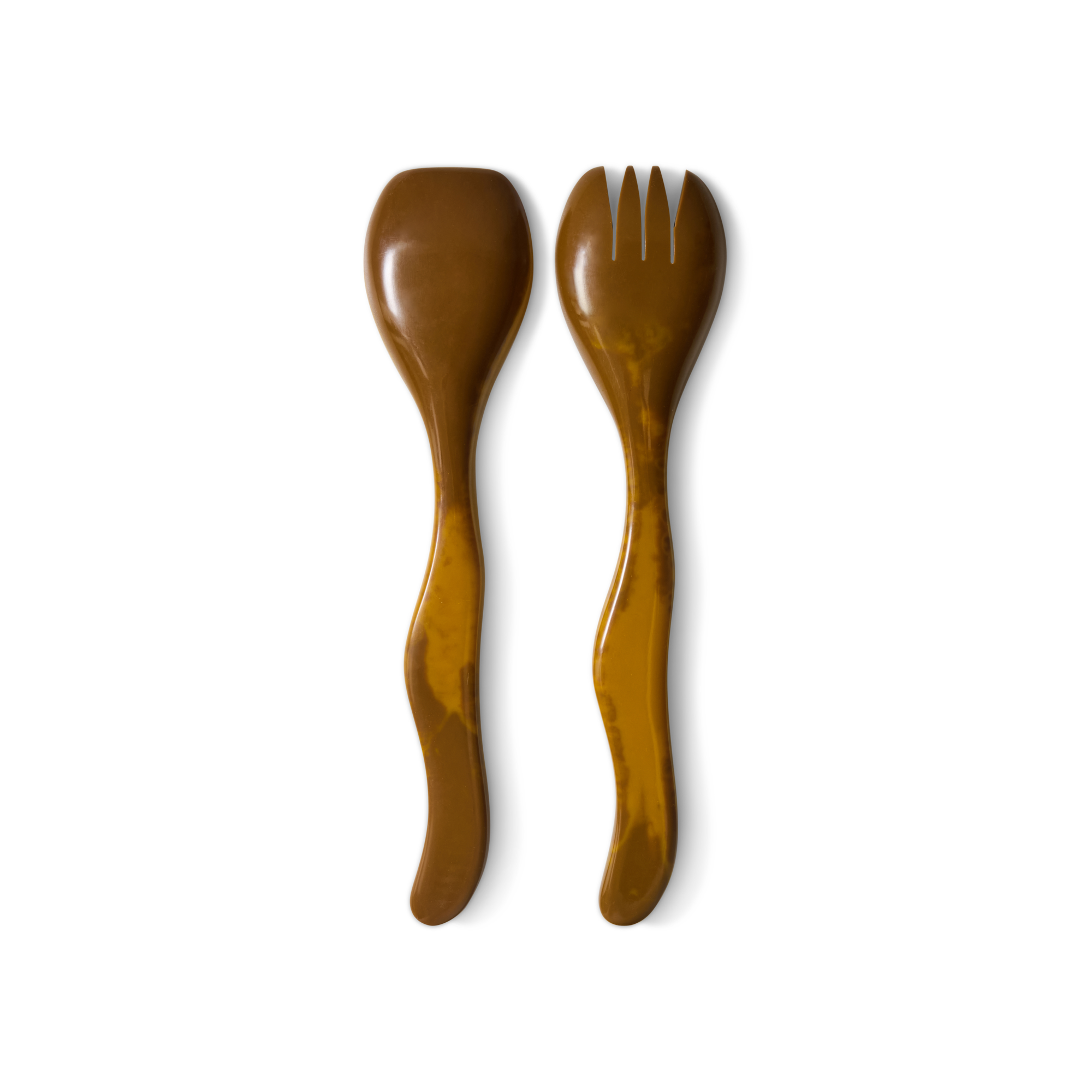 Saladebestek ochre - set van 2
