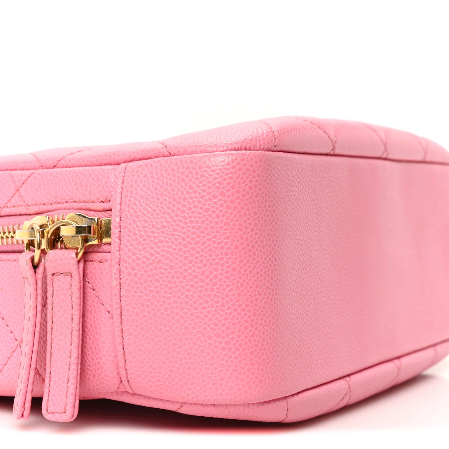 Caviar Quilted CC Small Top Handle Vanity Case Pink - Top Club