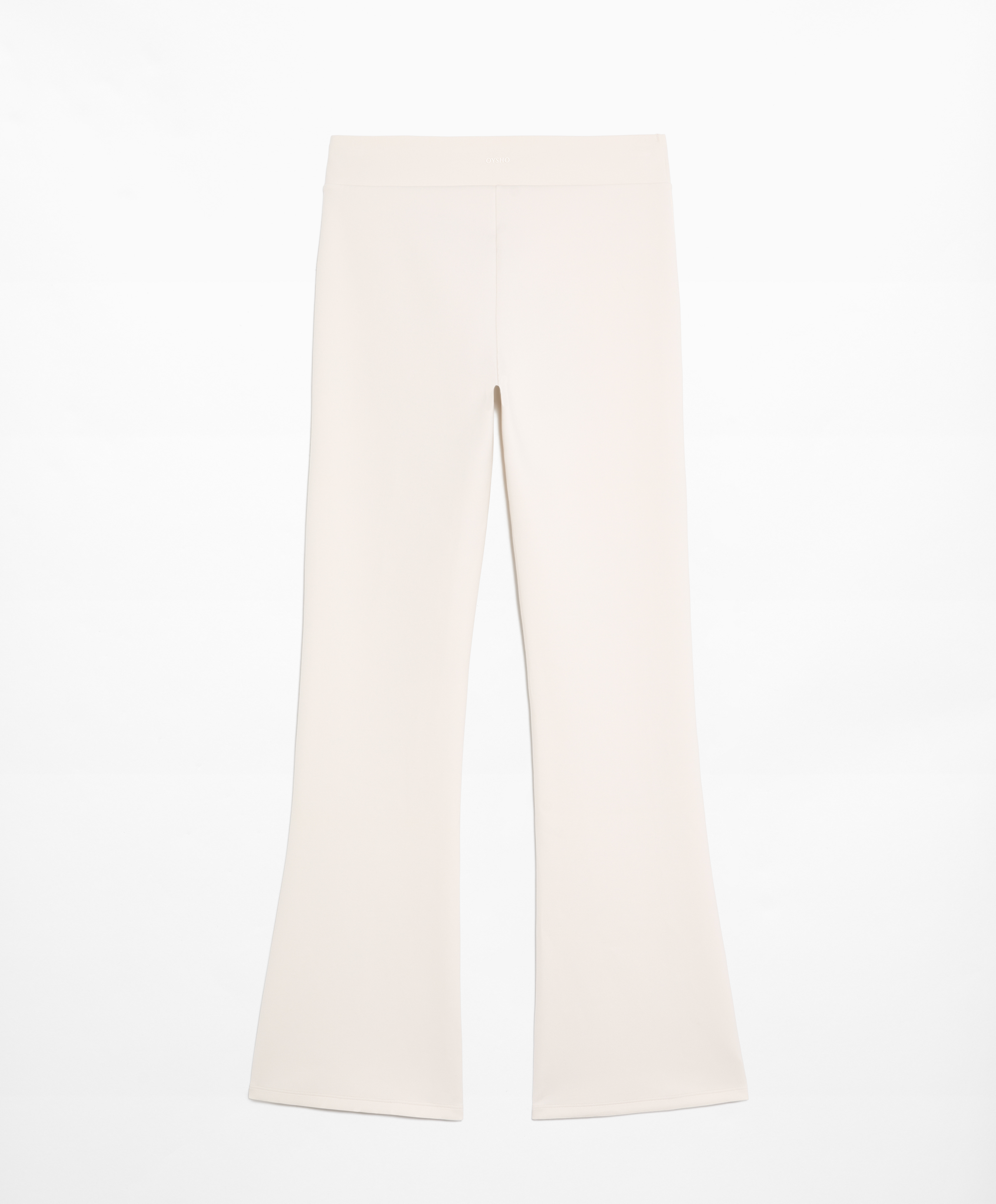OYSHO Neoprene-effect low-rise flare trousers