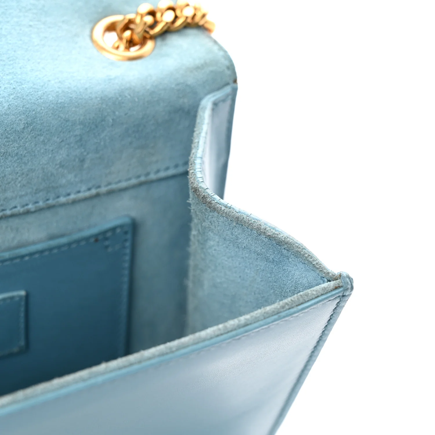 Smooth Calfskin Small Classic Monogram Kate Tassel Satchel Turquoise - Top Club